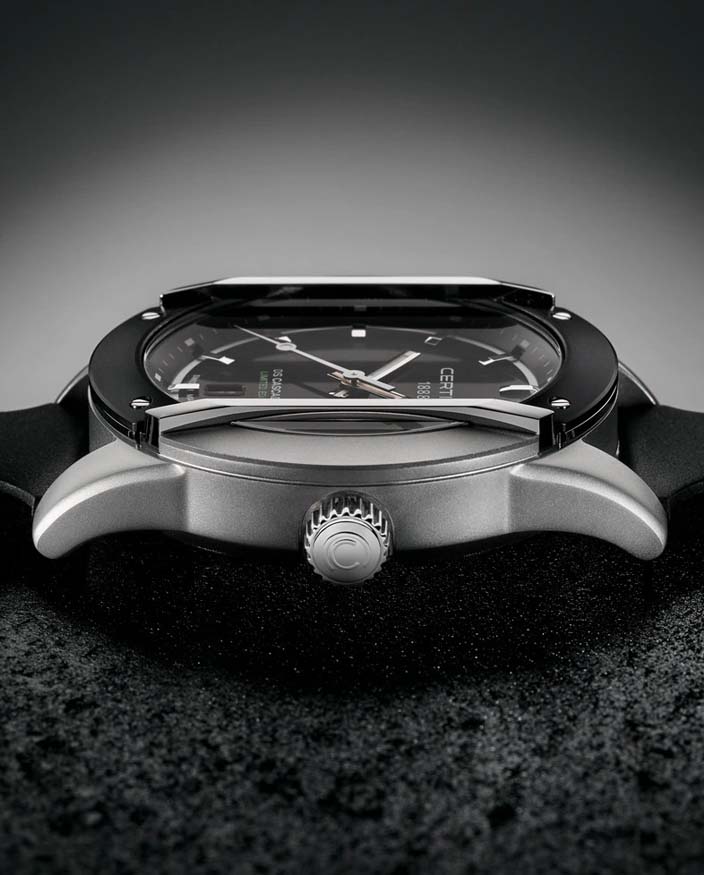 Мужские часы Certina DS Cascadeur C046.410.27.051.10, механизм кварцевый, циферблат черный, браслет каучук — Изображение 7