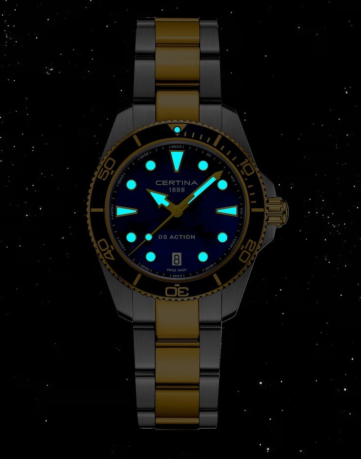Женские часы Certina DS Action C048.210.22.131.00, механизм кварцевый, циферблат синий, браслет нержавеющая сталь + pvd — Изображение 2