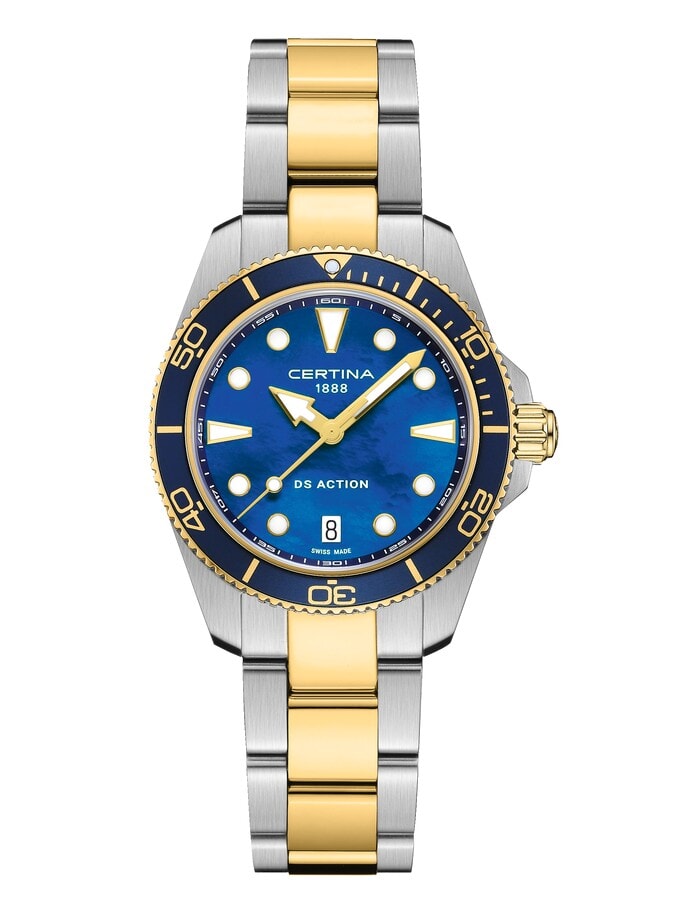 Женские часы Certina DS Action C048.210.22.131.00, механизм кварцевый, циферблат синий, браслет нержавеющая сталь + pvd — Изображение 1
