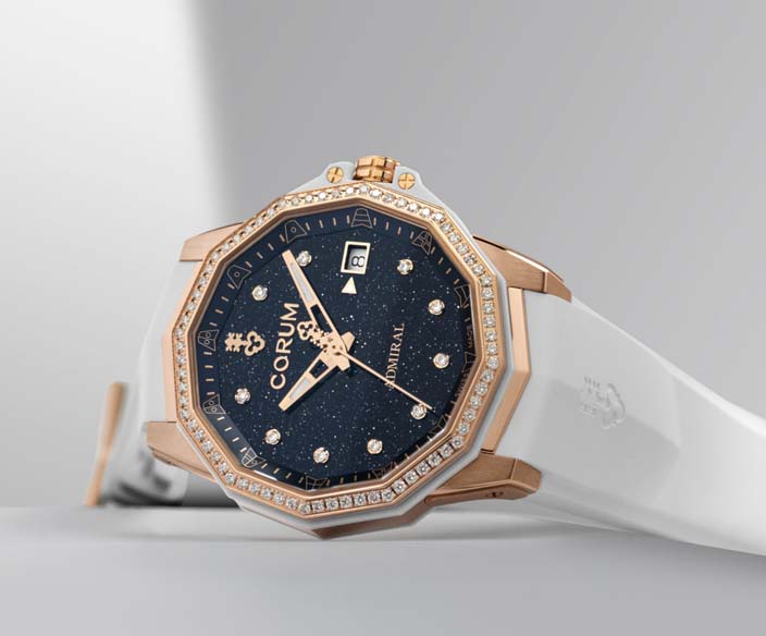 Женские механический с автоподзаводом часы Corum Admiral A082-04471 синий каучук — Изображение 3