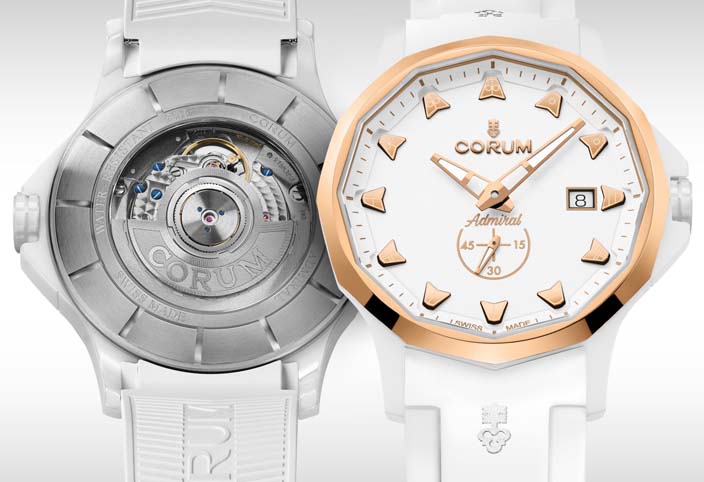 Мужские механический с автоподзаводом часы Corum Admiral A395-04460 белый каучук — Изображение 2