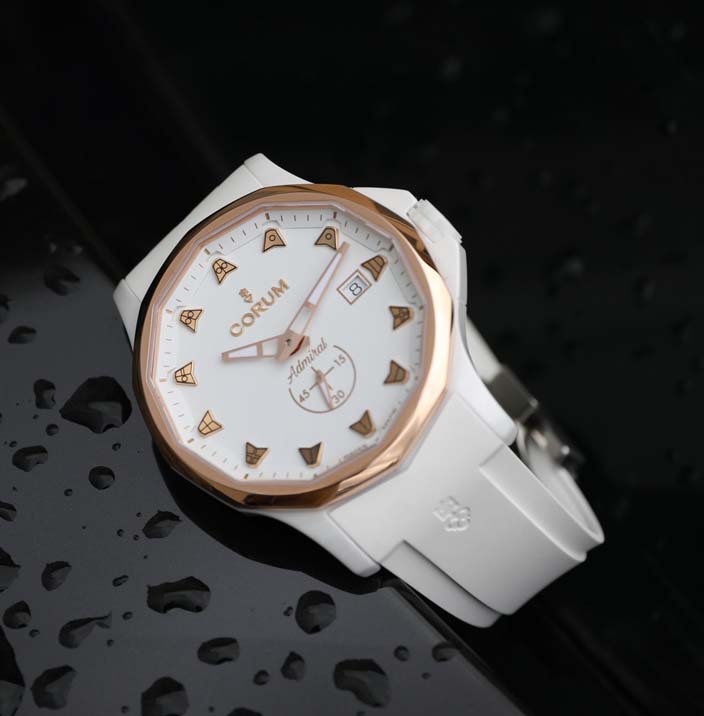Мужские механический с автоподзаводом часы Corum Admiral A395-04460 белый каучук — Изображение 3
