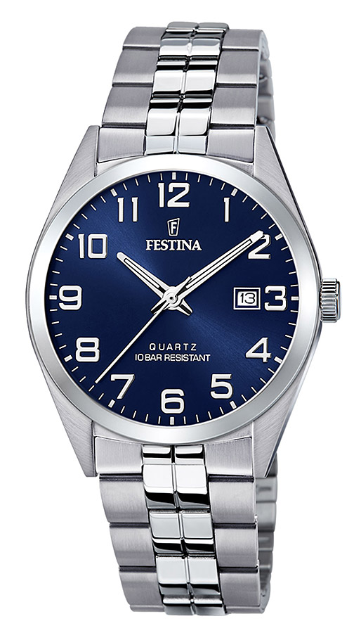 Мужские часы Festina Classics 20437.3, механизм кварцевый, циферблат синий, браслет нержавеющая сталь — Изображение 1