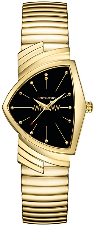 Унисекс кварцевый часы Hamilton Ventura H24301131 черный нержавеющая сталь — Изображение 1