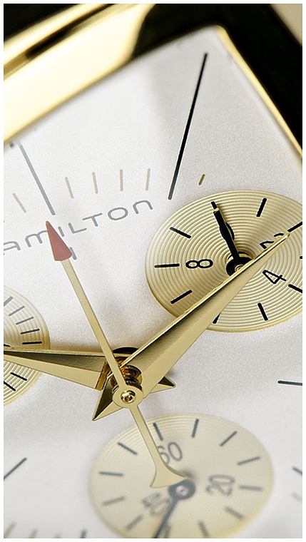 Женские часы Hamilton Ventura H24422751, механизм кварцевый хронограф, циферблат шампань, браслет кожа — Изображение 4