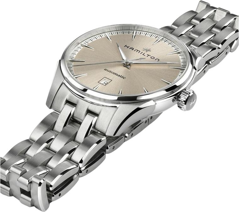 Мужские механический с автоподзаводом часы Hamilton Jazzmaster H32475120 бежевый нержавеющая сталь — Изображение 3