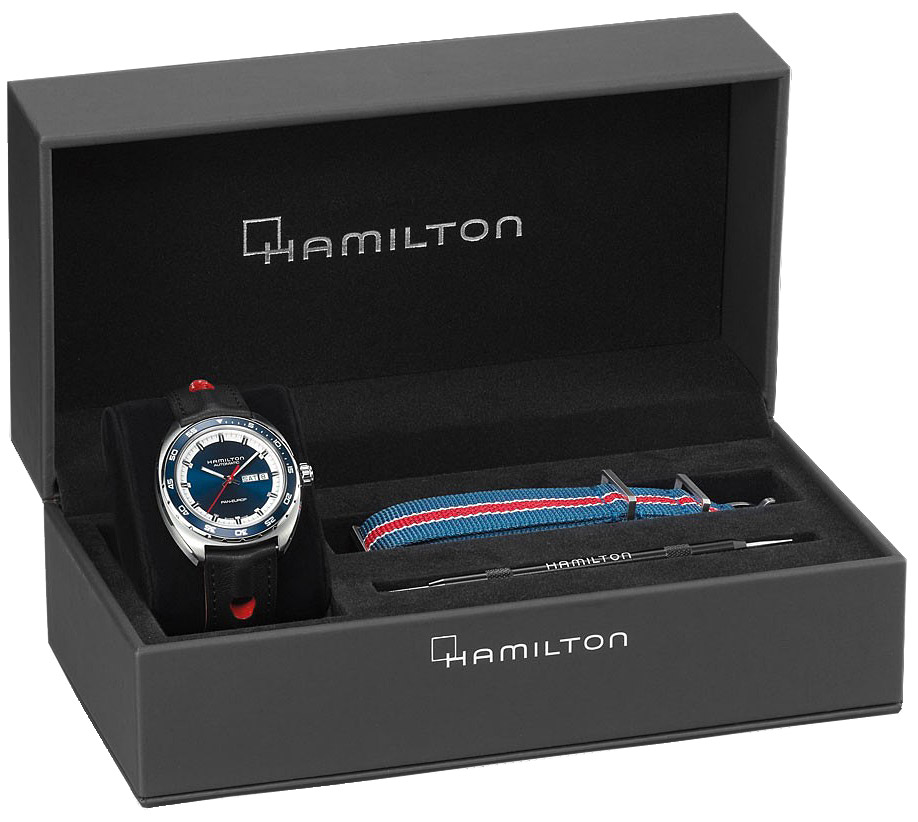 Мужские часы Hamilton American Classic H35405741, механизм механический с автоподзаводом, циферблат синий, браслет текстиль — Изображение 5