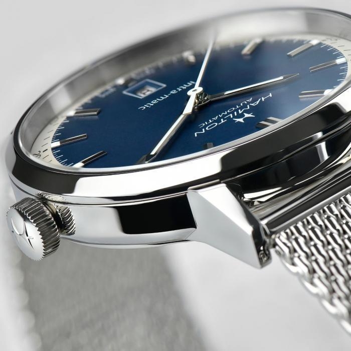 Мужские механический с автоподзаводом часы Hamilton American Classic H38425140 синий нержавеющая сталь — Изображение 2