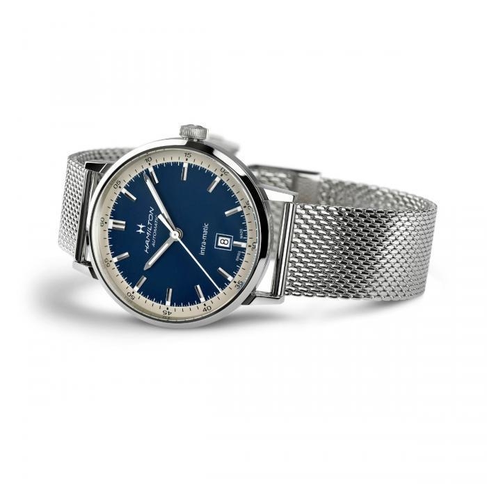 Мужские механический с автоподзаводом часы Hamilton American Classic H38425140 синий нержавеющая сталь — Изображение 4