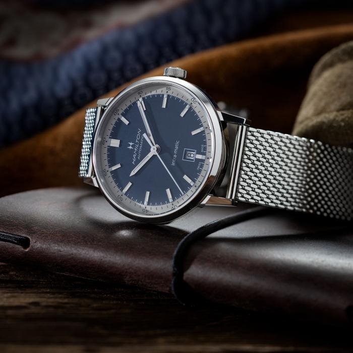 Мужские механический с автоподзаводом часы Hamilton American Classic H38425140 синий нержавеющая сталь — Изображение 5