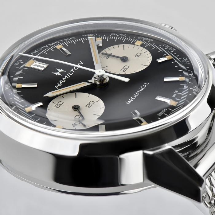 Мужские механический часы Hamilton American Classic H38429130 черный нержавеющая сталь — Изображение 5
