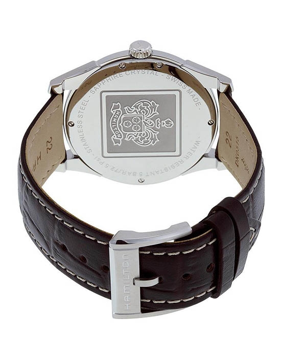 Мужские кварцевый часы Hamilton Jazzmaster H38511513 серебристый кожа — Изображение 2