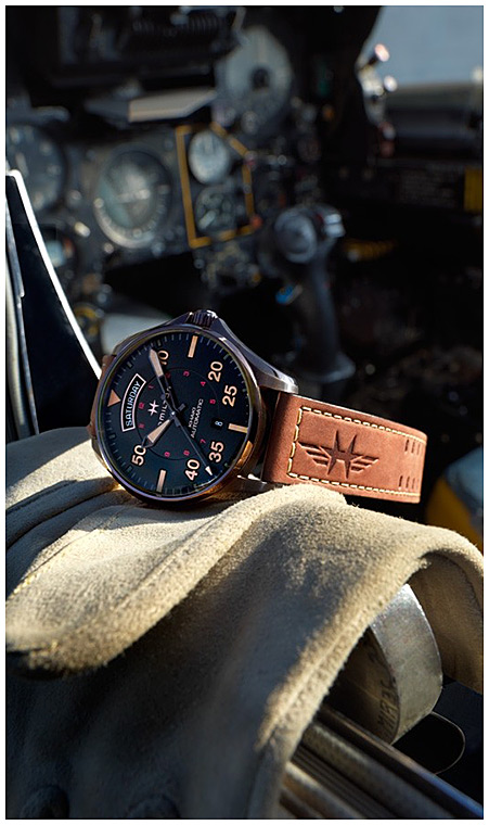 Мужские механический с автоподзаводом часы Hamilton Khaki Aviation H64605531 черный кожа — Изображение 6