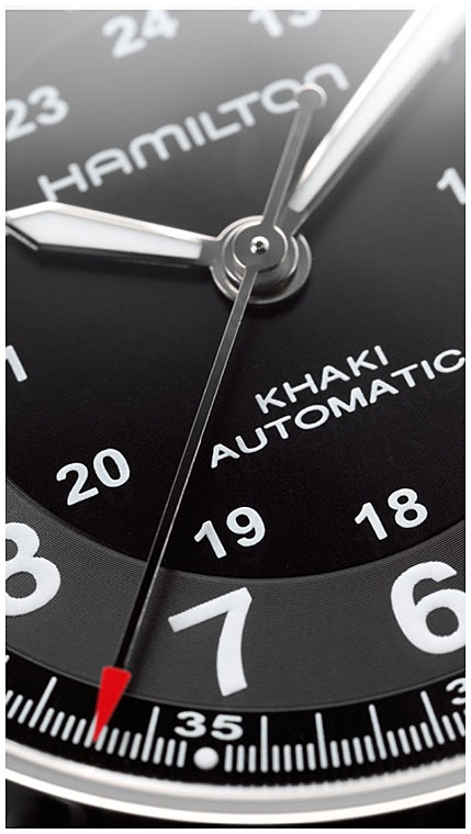 Мужские механический с автоподзаводом часы Hamilton Khaki Field H70555533 черный кожа — Изображение 3