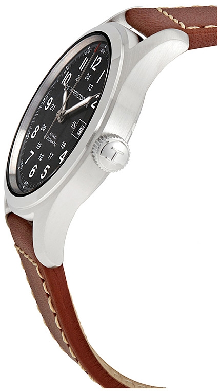 Мужские механический с автоподзаводом часы Hamilton Khaki Field H70555533 черный кожа — Изображение 4