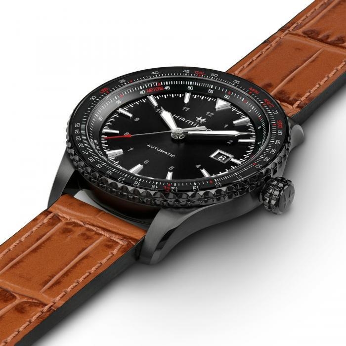 Мужские механический с автоподзаводом часы Hamilton Khaki Aviation H76625530 черный кожа — Изображение 2