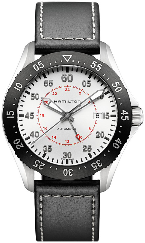 Мужские механический с автоподзаводом часы Hamilton Khaki Aviation H76755755 белый кожа — Изображение 1