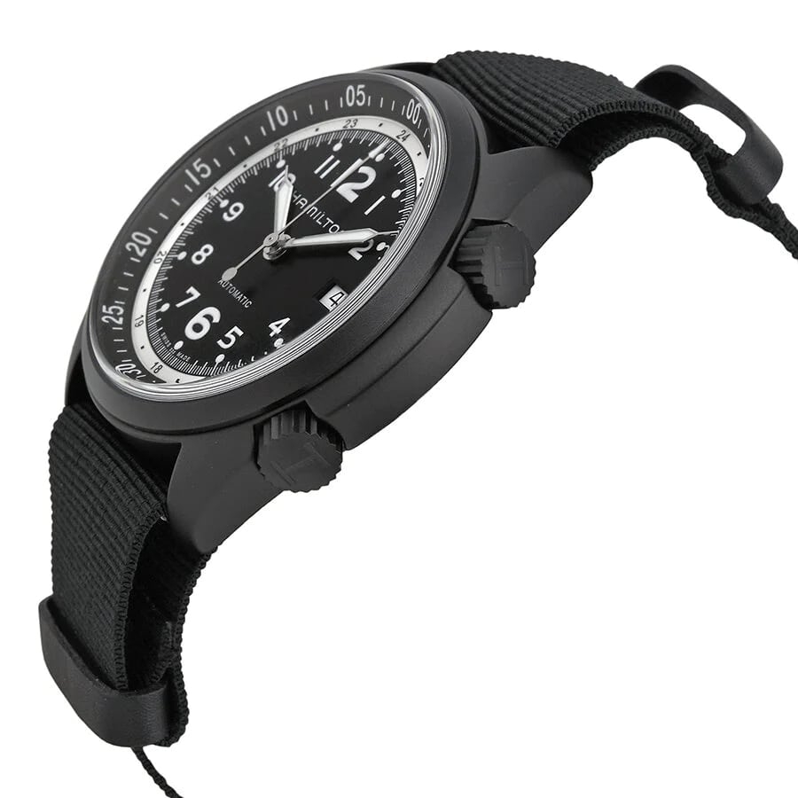 Мужские механический с автоподзаводом часы Hamilton Khaki Aviation H80485835 черный синтетика — Изображение 3