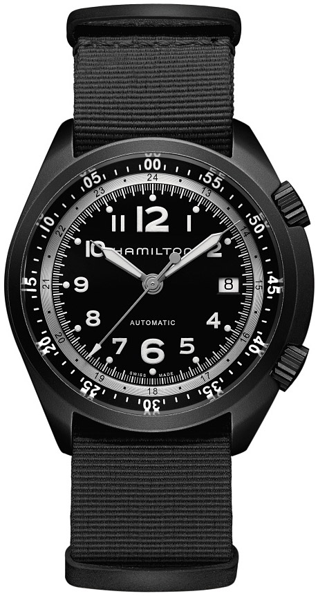 Мужские механический с автоподзаводом часы Hamilton Khaki Aviation H80485835 черный синтетика — Изображение 1