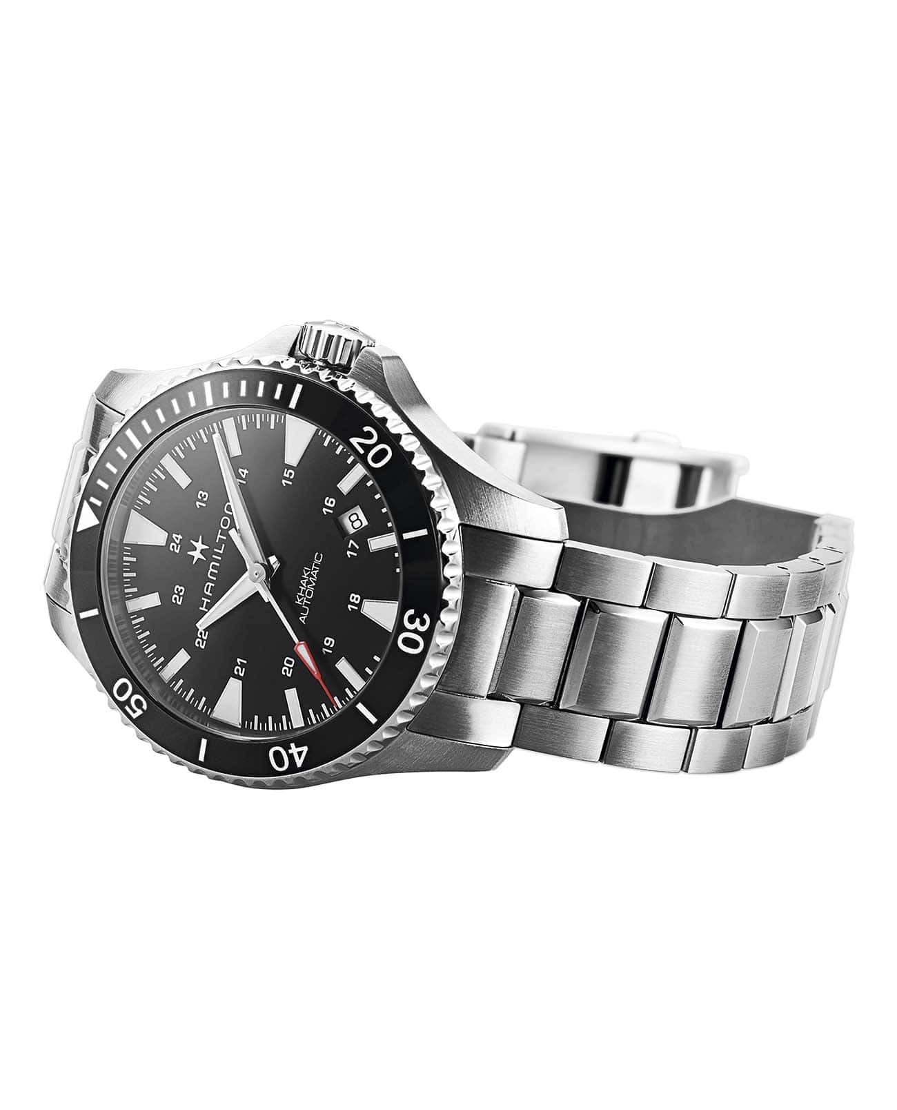 Мужские механический с автоподзаводом часы Hamilton Khaki Navy H82335131 черный нержавеющая сталь — Изображение 4