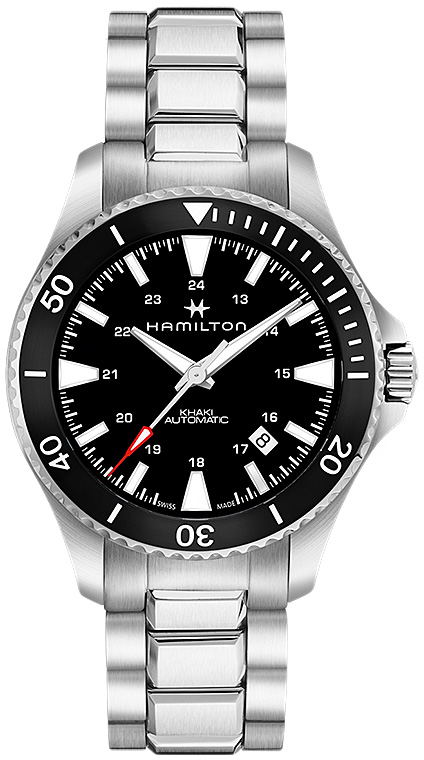 Мужские механический с автоподзаводом часы Hamilton Khaki Navy H82335131 черный нержавеющая сталь — Изображение 1