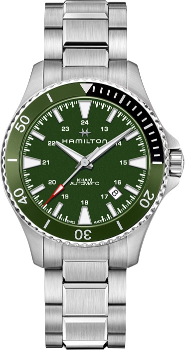 Мужские механический с автоподзаводом часы Hamilton Khaki Navy H82375161 зеленый нержавеющая сталь — Изображение 1