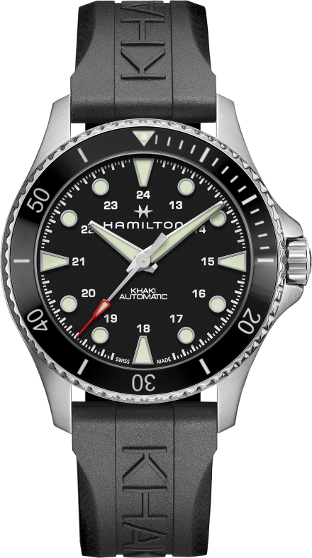 Мужские механический с автоподзаводом часы Hamilton Khaki Navy H82515330 черный каучук — Изображение 1