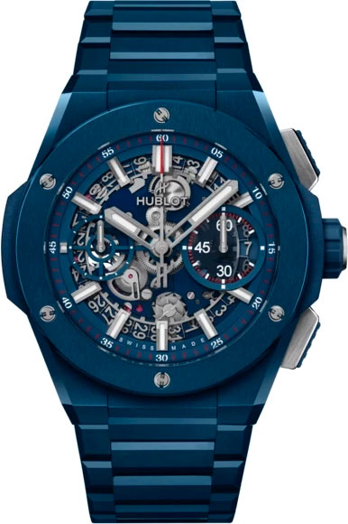 Мужские часы Hublot Big Bang 451.EX.5123.EX, механизм механический с автоподзаводом, циферблат синий, браслет керамика — Изображение 1