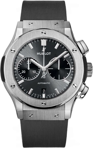 Мужские часы Hublot Classic Fusion 521.NX.7071.RX, механизм механический с автоподзаводом, циферблат серый, браслет каучук — Изображение 1