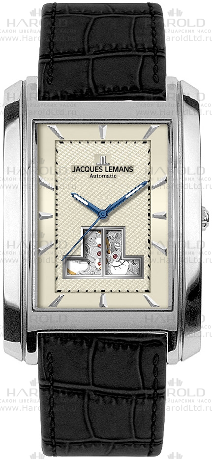 Мужские часы Jacques Lemans Classic 1-1368B, механизм механический с автоподзаводом, циферблат шампань, браслет кожа — Изображение 1