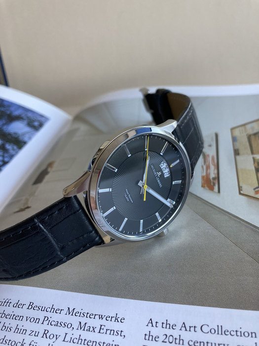 Мужские часы Jacques Lemans Classic 1-1540A, механизм кварцевый, циферблат черный, браслет кожа — Изображение 5