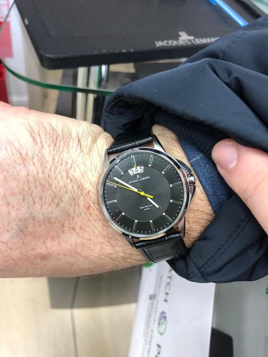 Мужские часы Jacques Lemans Classic 1-1540A, механизм кварцевый, циферблат черный, браслет кожа — Изображение 6