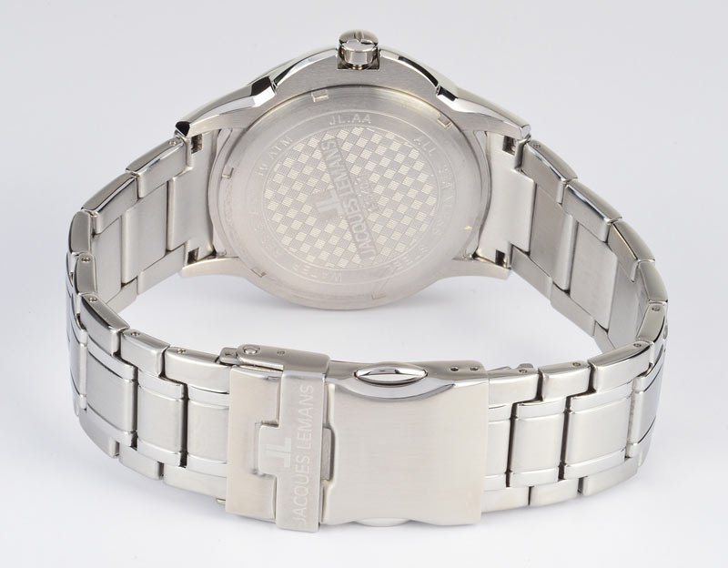 Мужские часы Jacques Lemans Classic 1-1540D, механизм кварцевый, циферблат черный, браслет нержавеющая сталь — Изображение 2