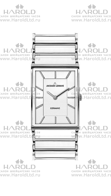 Женские часы Jacques Lemans Classic 1-1651E, механизм кварцевый, циферблат серебристый, браслет нержавеющая сталь + керамика — Изображение 1