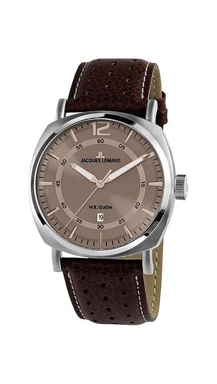 Мужские часы Jacques Lemans Classic 1-1943G, механизм кварцевый, циферблат бежевый, браслет кожа — Изображение 1