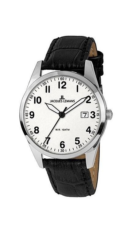 Мужские часы Jacques Lemans Classic 1-2002B, механизм кварцевый, циферблат , браслет кожа — Изображение 1