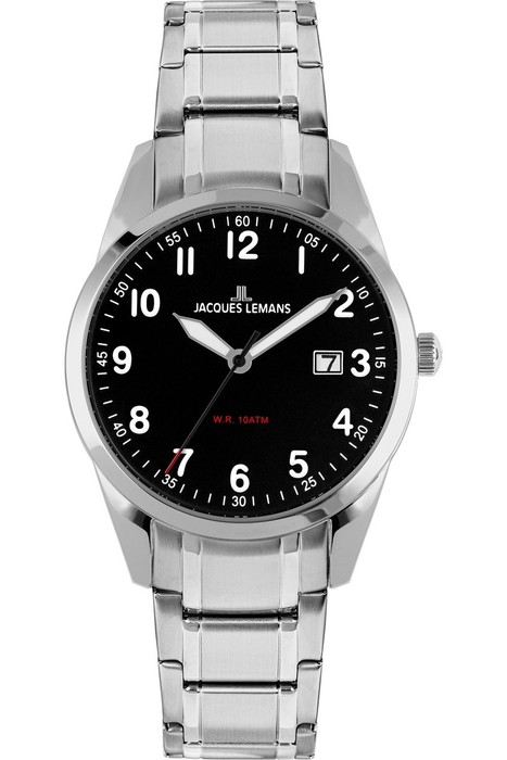 Женские часы Jacques Lemans Classic 1-2005C, механизм кварцевый, циферблат черный, браслет нержавеющая сталь — Изображение 1
