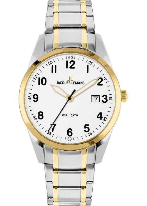 Женские часы Jacques Lemans Classic 1-2005G, механизм кварцевый, циферблат белый, браслет нержавеющая сталь — Изображение 1