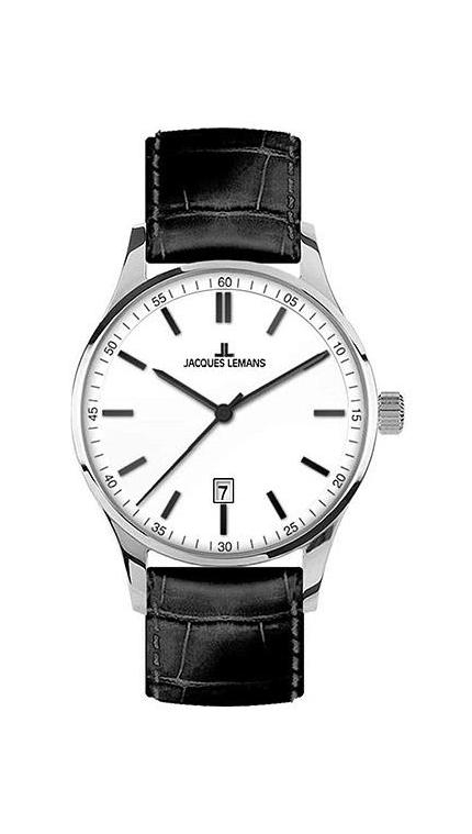 Мужские часы Jacques Lemans Classic 1-2026B, механизм кварцевый, циферблат , браслет кожа — Изображение 1