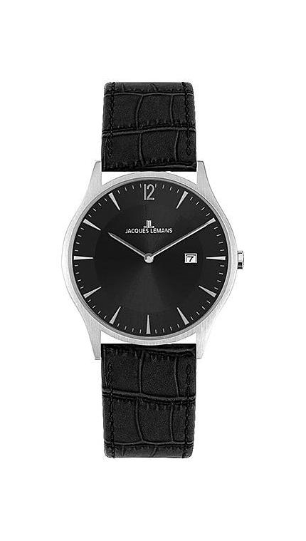 Мужские часы Jacques Lemans Classic 1-2028A, механизм кварцевый, циферблат , браслет кожа — Изображение 1