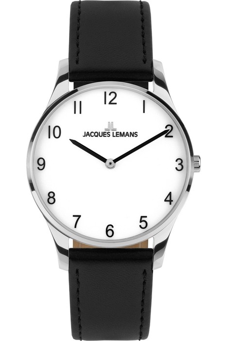 Женские часы Jacques Lemans Classic 1-2123D, механизм кварцевый, циферблат белый, браслет кожа — Изображение 1