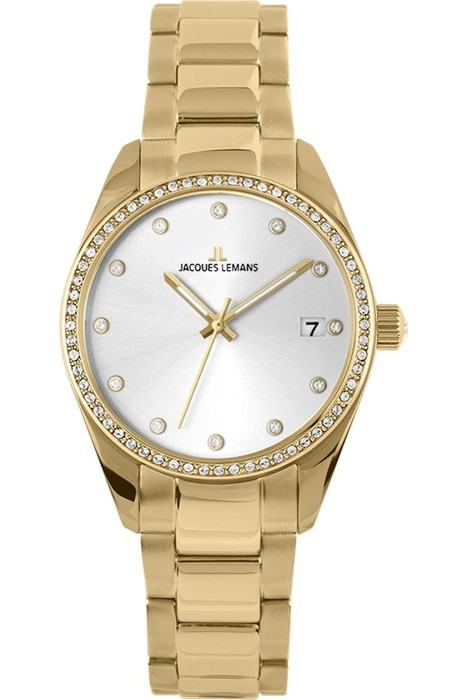 Женские часы Jacques Lemans Classic 1-2133C, механизм кварцевый, циферблат белый, браслет нержавеющая сталь — Изображение 1