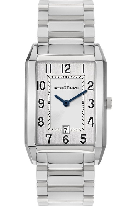 Мужские часы Jacques Lemans Classic 1-2160G, механизм кварцевый, циферблат белый, браслет нержавеющая сталь — Изображение 1