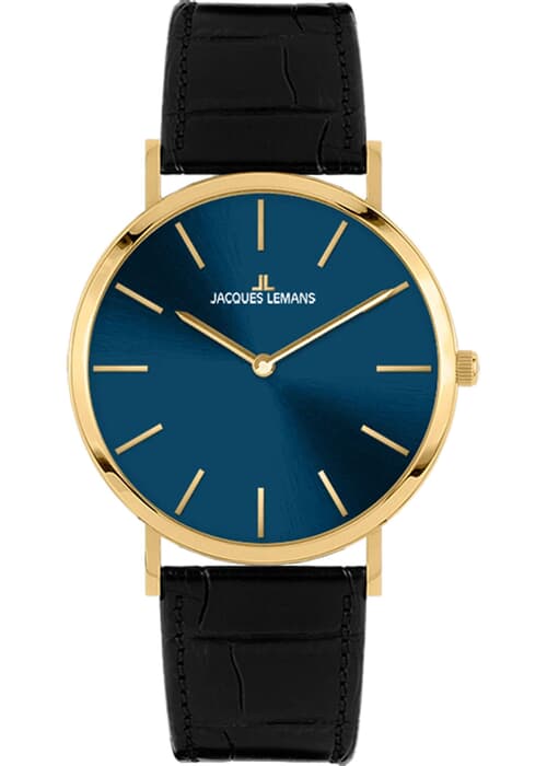 Женские часы Jacques Lemans Classic 1-2172F, механизм кварцевый, циферблат синий, браслет кожа — Изображение 1