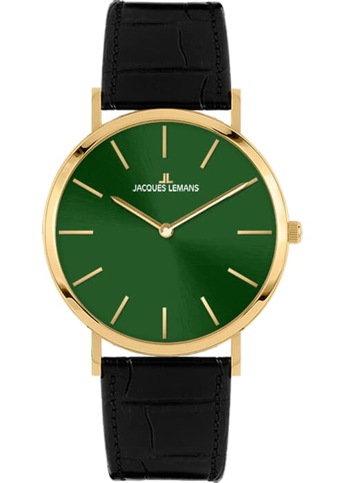 Женские часы Jacques Lemans Classic 1-2172G, механизм кварцевый, циферблат зеленый, браслет кожа — Изображение 1
