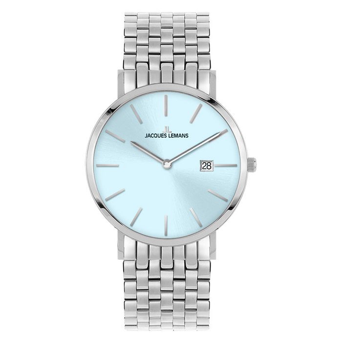 Женские часы Jacques Lemans Classic 1-2172I, механизм кварцевый, циферблат голубой, браслет нержавеющая сталь — Изображение 1