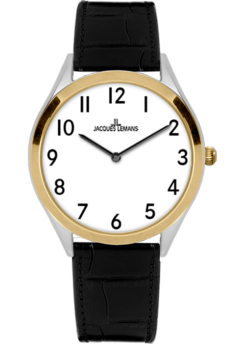 Мужские часы Jacques Lemans Classic 1-2184B, механизм кварцевый, циферблат белый, браслет кожа — Изображение 1