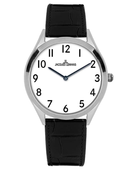 Женские часы Jacques Lemans Classic 1-2186A, механизм кварцевый, циферблат белый, браслет кожа — Изображение 1