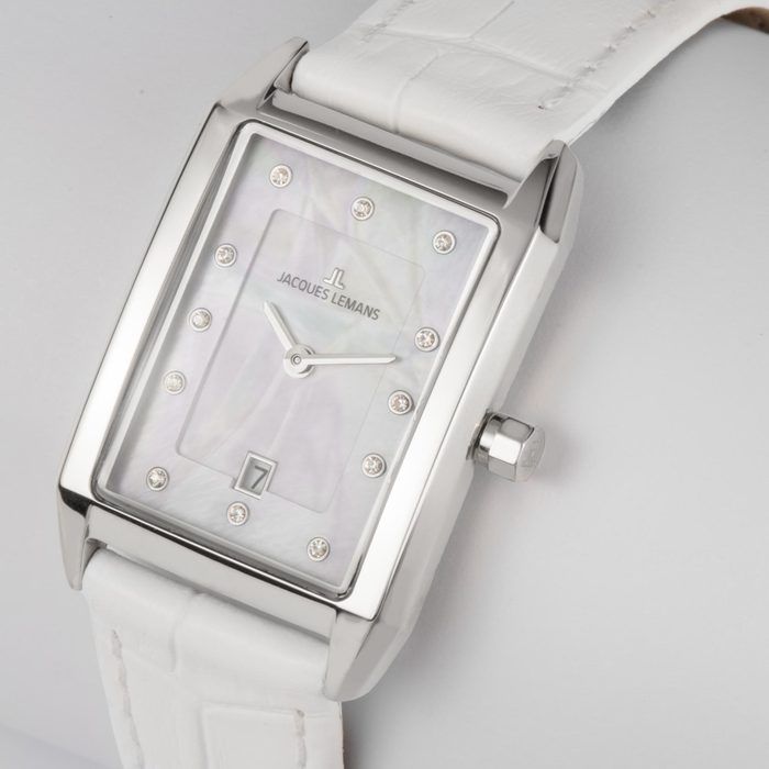 Женские часы Jacques Lemans Classic 1-2189B, механизм кварцевый, циферблат белый, браслет кожа — Изображение 3