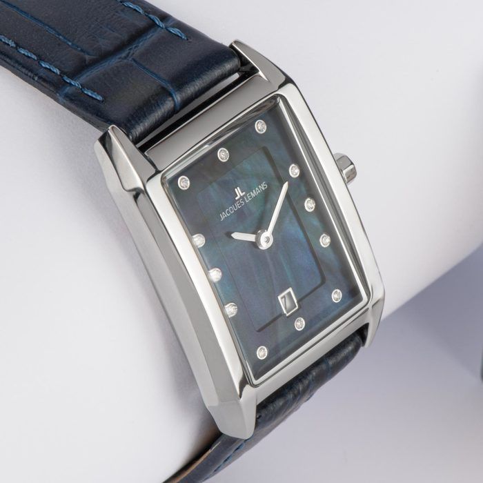 Женские часы Jacques Lemans Classic 1-2189C, механизм кварцевый, циферблат синий, браслет кожа — Изображение 3
